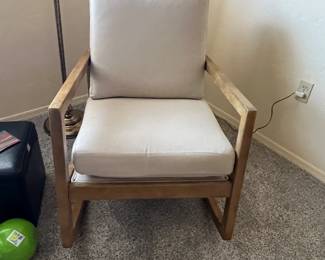 Lovely wood and upholstered rocker