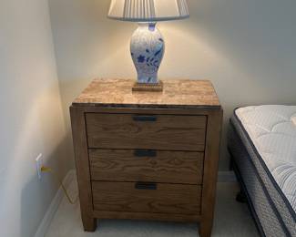 Pair of Matching Night Stands. Stone Tops