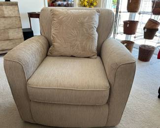 Upholstered Swivel Chair by Craftmaster - really  compact & comfortable.  Beige color.