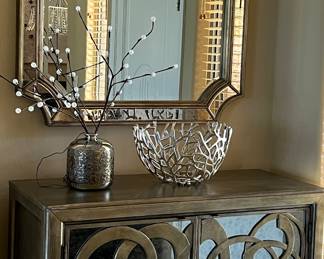 Foyer Hooker Mirrored Melange Mordernista Chest 42 x 18 x 34 1/2, Hooker Mirror