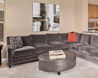 Thomasville Sectional Sofa, Thomasville Ottoman , End Table, Table Lamp, Art