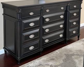 Aspenhome Chesapeake Dresser, Area Rug Saphir Zam Pewter Gray 9'8" x 12'7"