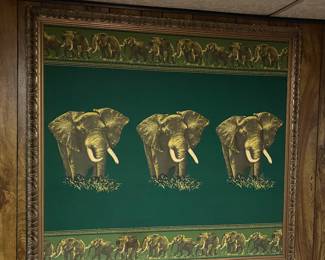 Large Elephant tapestry style Art