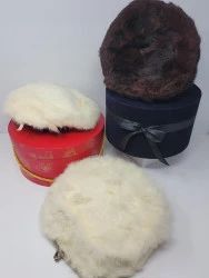 Elizabeth Arden & Beverly Hill Giorgio Hat Boxes w/Fur Hats & Purse