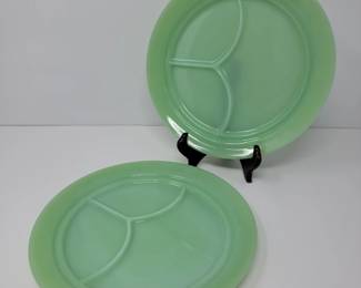Jadeite Fire King Grill Plates (2)