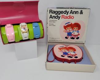 Vintage 1974 Raggedy Ann & Andy Radio & Watch