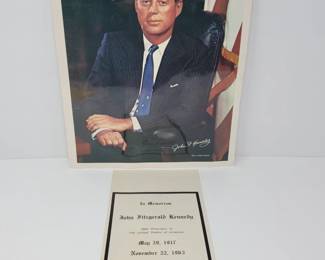 Ephemera John F. Kennedy Picture & Memoriam Card