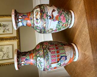 Matching Vintage Handmade Vases from China
