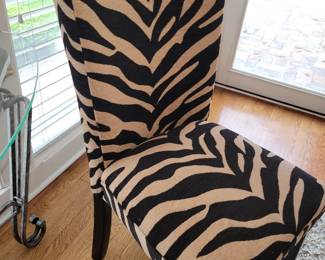 Animal print side chairs