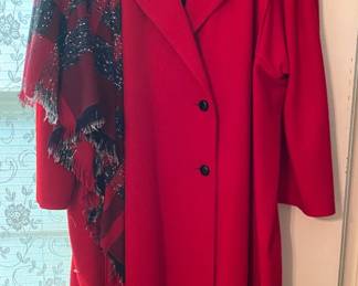 NICE RED LADIES WOOL COAT