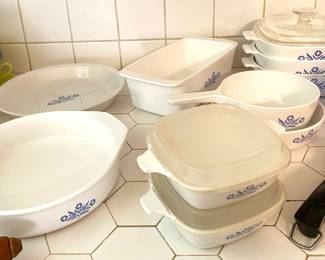 VINTAGE BLUE CORNFLOWER CORNING WARE.