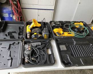 LOTS AND LOTS OF TOOLS, DEWALT, MAKITA, CRAFTSMAN AND MORE.