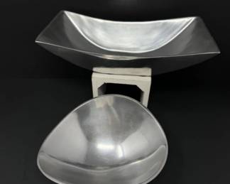 	Vintage Nambe 567 Tri Corner Bowl + Nordstrom Rack Square Bowl