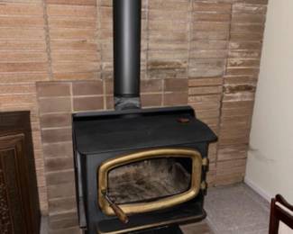 Black & Gold Avalon Wood Burning Stove 