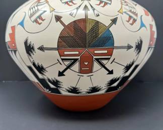 1992 Signed Ed Natiya Saxon Navajo Pottery Jar - 11"T