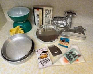 Vintage Baking Lot - PYREX, Tupperware, Sears Wall Mount Mixer
