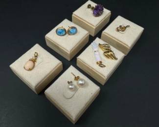 Gold & Gold Tone Hodge Podge Lot - 14k Charm & Earring