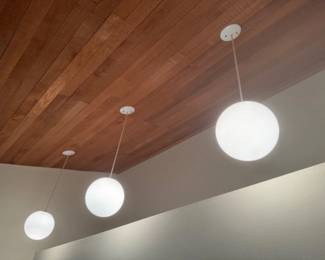 Mid Century Pendant Globe Light Trio - Hard Wire - Flush Mount