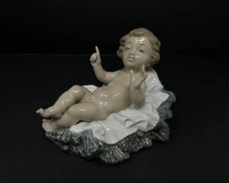 Lladro 1388 Glossy "Baby Jesus " Nativity Figurine w/Box - 4.5"L