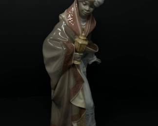 Lladro 1425 Glossy "King Balthazar" Nativity Figurine w/Box - 14"T