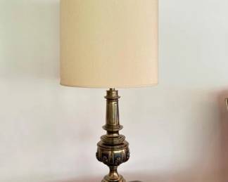 Vintage MCM Brass Stiffel Table Lamp w/Vintage Lamp Shade