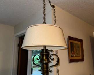 Brushed Brass Ornate Vintage Swag Light