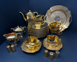 Vintage Arzberg 24k Gold & Platinum Porcelain Luncheon Tea Set