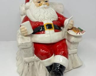 Retro Ceramic Santa Christmas Cookie Jar