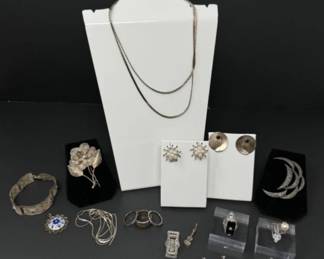 Retro Sterling Brooches, Earrings, Bracelets, & Rings