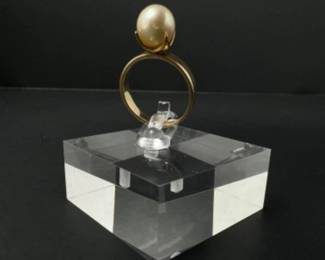 SKH 14k Yellow Gold & Pearl Ring - 4.54g