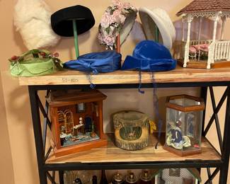 Vintage hats and miniature scenes 