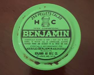 Vintage Benjamin Tin with Air Pistol Pellets 