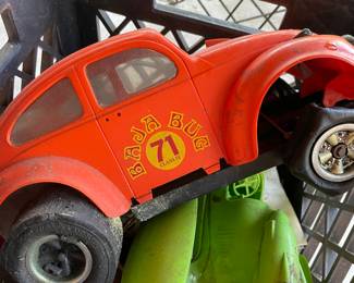 Vintage Baja bug and other vintage toy cars