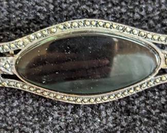 Victorian onyx and hematite pendant.