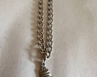 Sterling Silver Pendant 2 Years Illinois Bell with Costume Bracelet $10.00