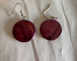 Purple Round Earrings $4.00