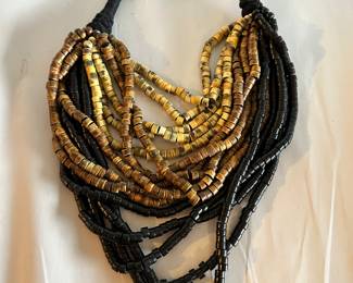Multi Strand Brown and Black Necklace $8.00