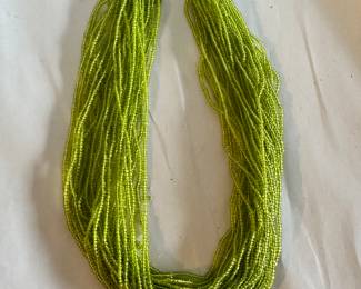 Green Beaded Multi Strand Necklace $12.00