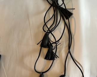 Black Leather Tassel Necklace $5.00