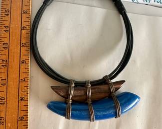 Blue Brown and Black Necklace $8.00