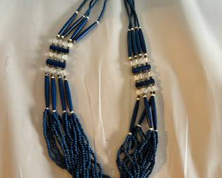 Blue Multi Strand Necklace $12.00