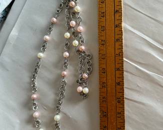 Faux Pink Pearl Necklace $6.00