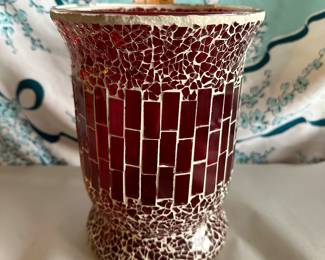 Red Glass Candle Holder $6.00