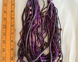 Multi Stand Purple Necklace Beaded $12.00
