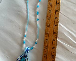 Blue Glass Necklace $5.00