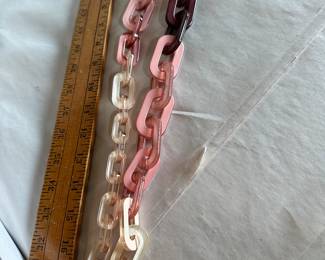 Cream Pink Purple Link Necklace $12.00