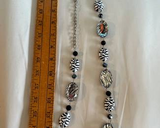 Black and White Animal Print Necklace $5.00