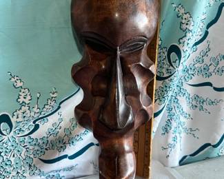 Bald Face Mask Wood Carved $32.00