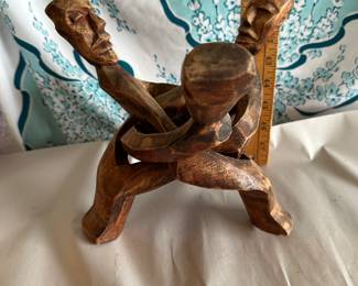 3 men Stand Wood Carved $6.00