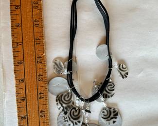 Black and White Leather necklace $4.00